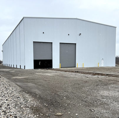 Anti Earthquake Sandwich Panel Steel Structure Warehouse With Ball Blasting / Painting