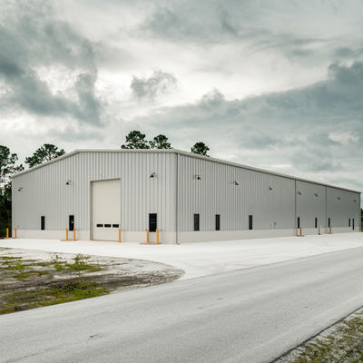 Galvanized Industrial Prefab Metal Warehouses Steel Frame Construction Fully Customizable