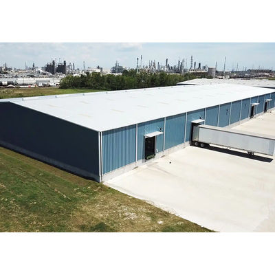 Galvanized Industrial Prefab Metal Warehouses Steel Frame Construction Fully Customizable