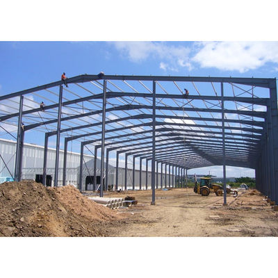 Galvanized Industrial Prefab Metal Warehouses Steel Frame Construction Fully Customizable