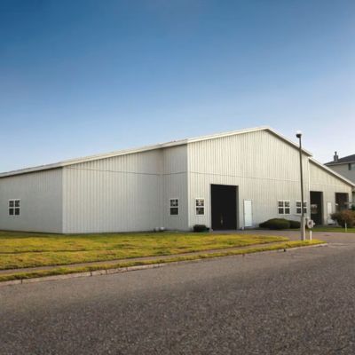 Q345 Prefab Commercial Industrial Steel Construction Warehouse Building With Sliding Door