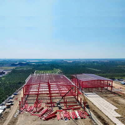 Single Span Steel Frame Modular Warehouse Building 30m x 60m x 8m Portal Frame Construction