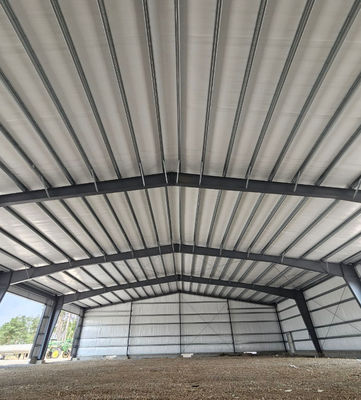 Rockwool Insulation Q345 Steel Grade Metal Warehouse Building With Round Bar Brace