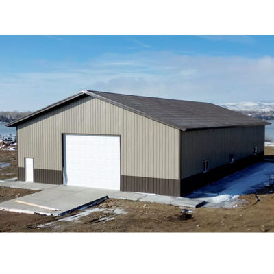 Large Span Steel Structure Warehouse Building 50m x 100m x 10m Clear Span Portal Frame Construction