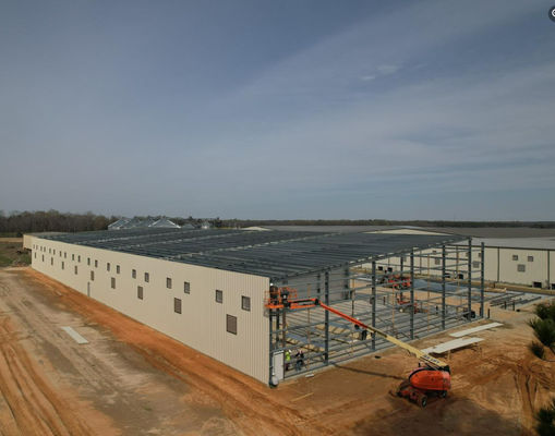 Two Storey Workshop Steel Structure Large Span Steel Frame Building GB ASTM Standard