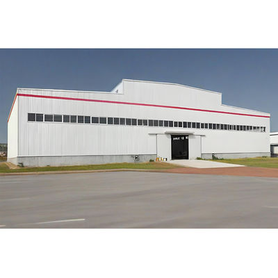 Steel Structure Sheet Metal Processing Workshop 28m x 65m x 8m Multi Station Steel Frame Building