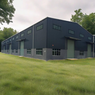 Multi Bay Bolt Connection Steel Structure Commercial Building Custom Size Industrial Office Showroom Metal Frame Construction
