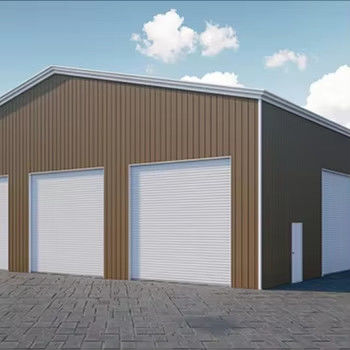 Rolling Door Prefabricated Steel Buildings Easy Install Steel Shed Workshop Anti Wind