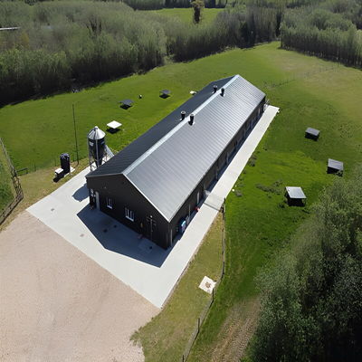 Solid H Shape Beam Poultry Farm Structure Lightweight Steel Frame House Anti Wind