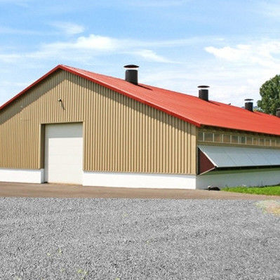 Customized Modern Steel Structure Poultry House With Sliding Door And Aluminum Window