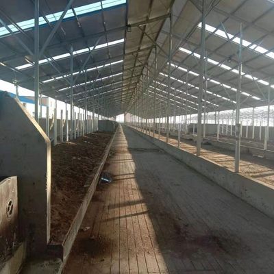 ISO 9001 Prefab Steel Structure Warehouse , Metal Dairy Barn Building Custom Design