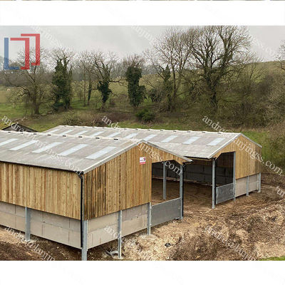 Ventilation Steel Structure Cow Shed , Durable Steel Livestock Shelter For Dairy Farm
