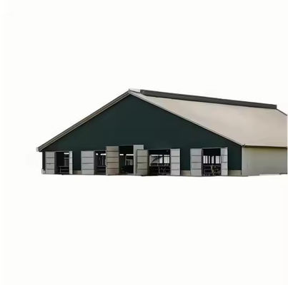 Q235 Q345 Grade Steel Structure Cow Shed Temporary Metal Horse Sheds Custom Dimension